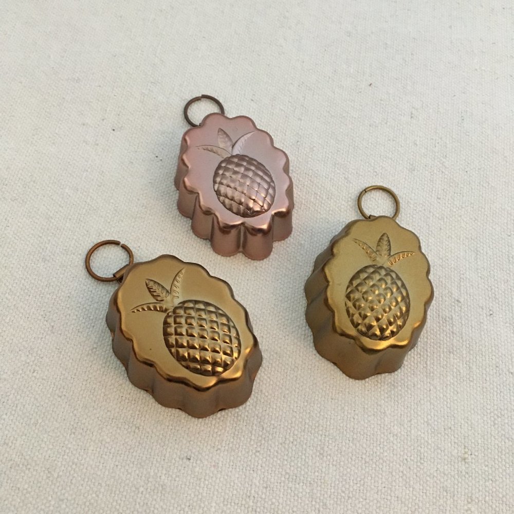 Vintage Copper Pineapple Mold (Set of 3)